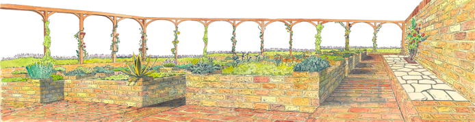 Painting of the orioginal concept for the planning of the Herb Garden